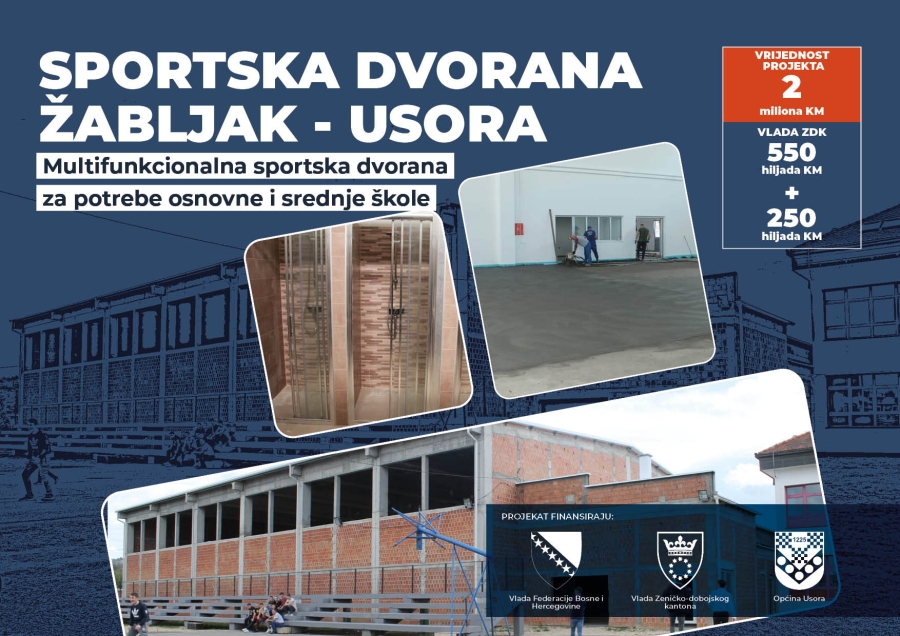 Sportska dvorana za učenike i stanovnike Usore sljedeće godine uz potporu Vlade ZDŽ s 800.000 KM